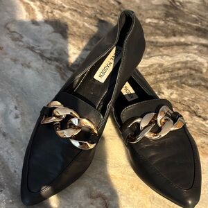 Stylish Black and Gold Women's Loafers